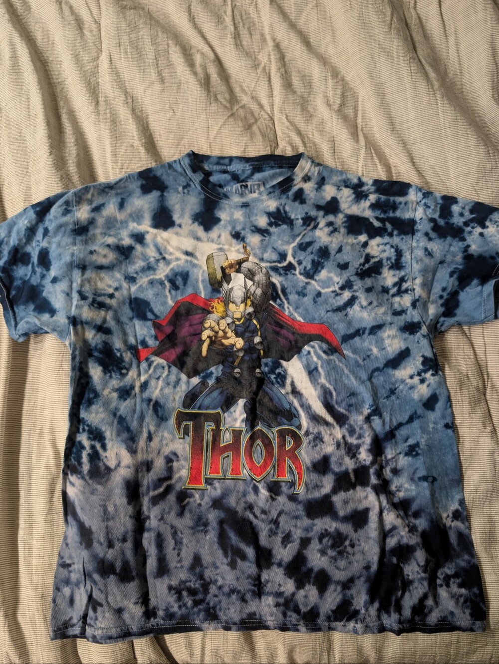 Marvel Blue Tie-Dye Thor Graphic Tee